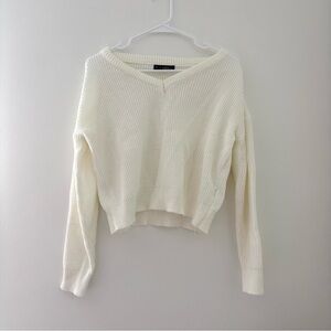 white v neck sweater
